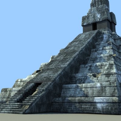 pyramid tikal guatemala 3d model