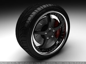 3d model rim tire sports car