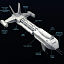 3d cargo spacecraft spaceship model