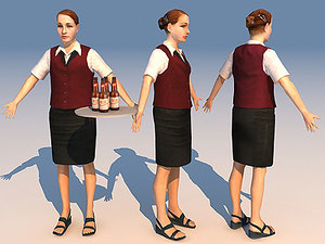 character waiter 01 3d model