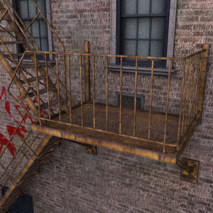 3d model alley escape backdrop
