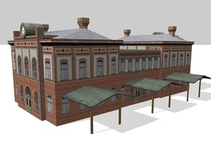 railway station konitz 3d model