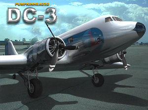 airplane dc3 transport 3d model