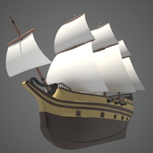 sailing vessel masts 3d model