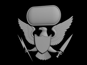 3d crest logo military model