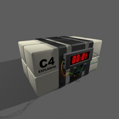 c4 plastic explosive bomb 3d model