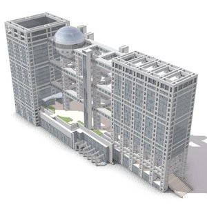 3d model of fuji television headquarters