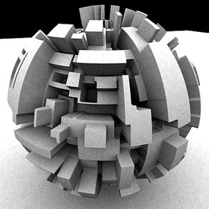 3d greebled sphere model