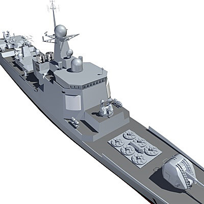 type 052c destroyer warship 3d model