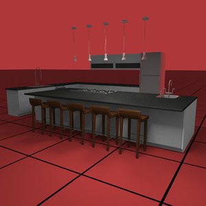 kitchen set01 light fixtures 3d model
