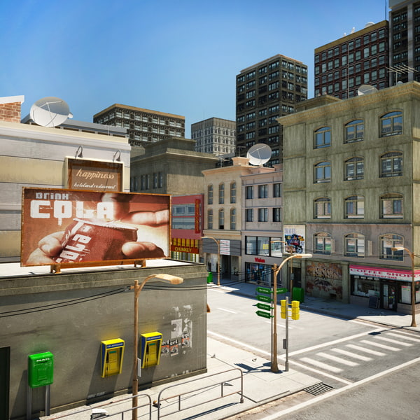 scene building street 3d model