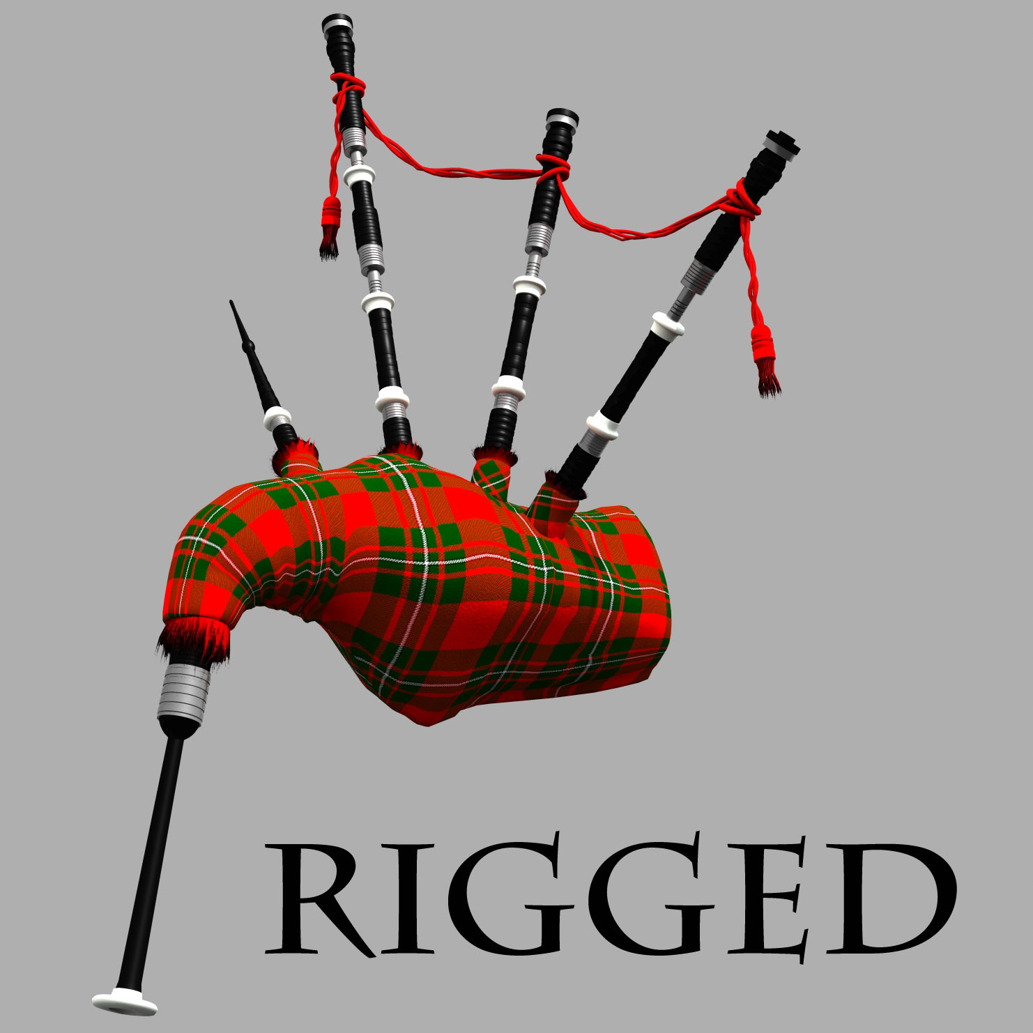 3d scottish bagpipes model