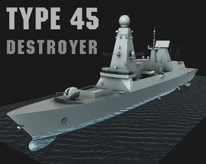 type 45 destroyer 3d model