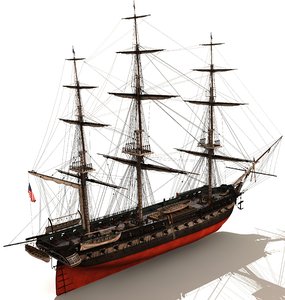 uss constitution ship 3d model