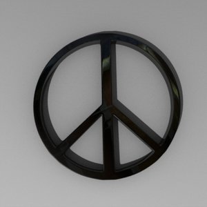 symbol peace 3d obj