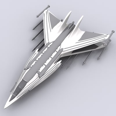 3d space craft fighter model