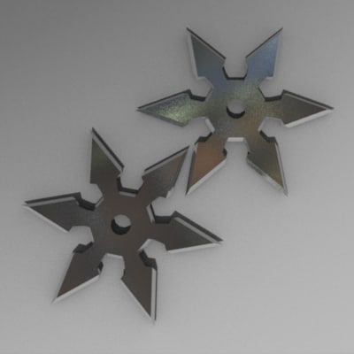 retractable shuriken 3d max