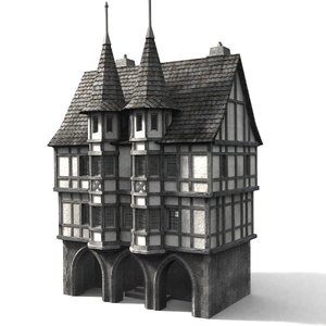 3d medieval townbuilding model