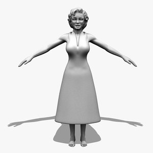 realistic female character 3d model