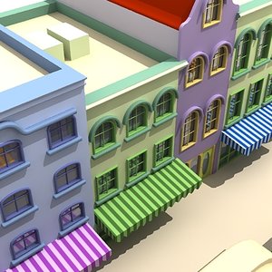 cartoon buildings 3ds