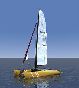 catamaran boat 3d model