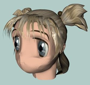 3d manga babe head