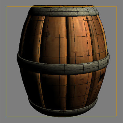 3d Barrel Cartoon Model