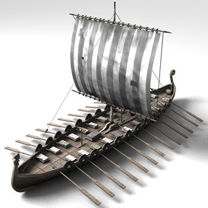 3d model boat viking