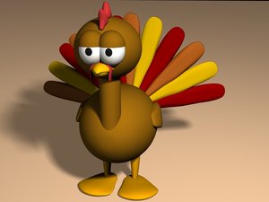 3d model cartoon turkey
