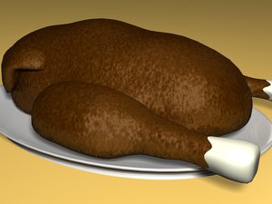 free cooked turkey 3d model