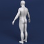 polygonal male body character 3d model