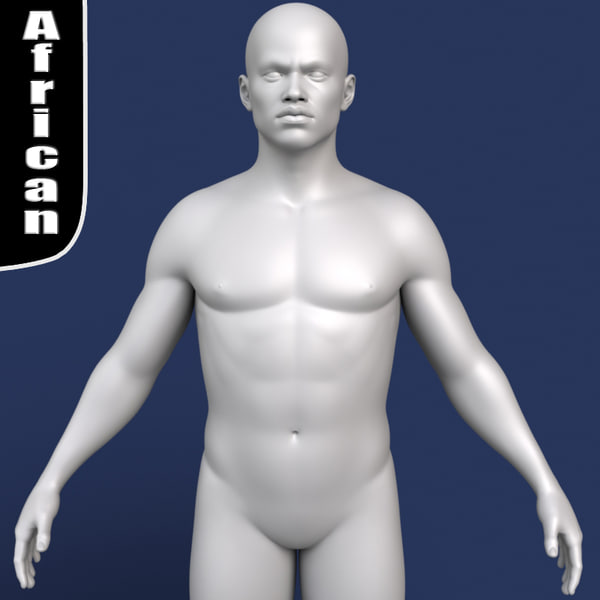 3d model polygonal african male body