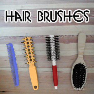 hair brushes 3d obj