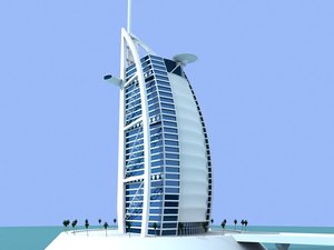 burjal arab skyscrapers buildings 3d model