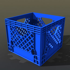 plastic milk crate 3d model