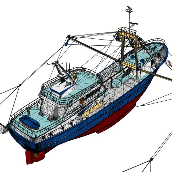 trawler trawling 3d model