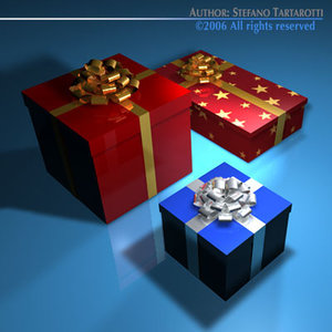 3d gift boxes model