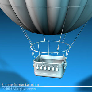 fantasy montgolfiere basket 3d model