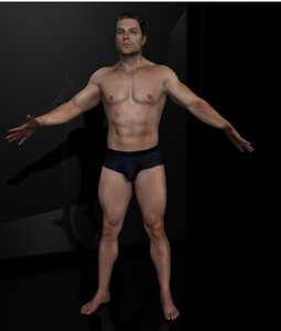 3d harry realistic male body scan model