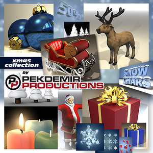 christmas giftbox reindeer 3d 3ds
