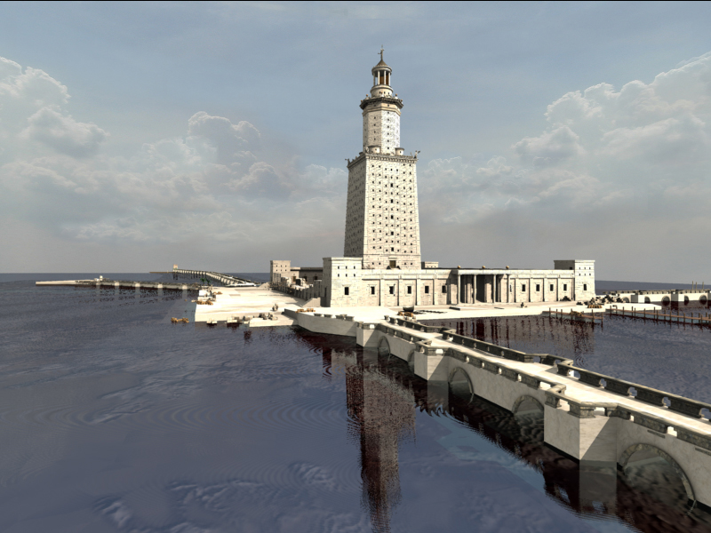 wonders lighthouse alexandria pharos 3d model