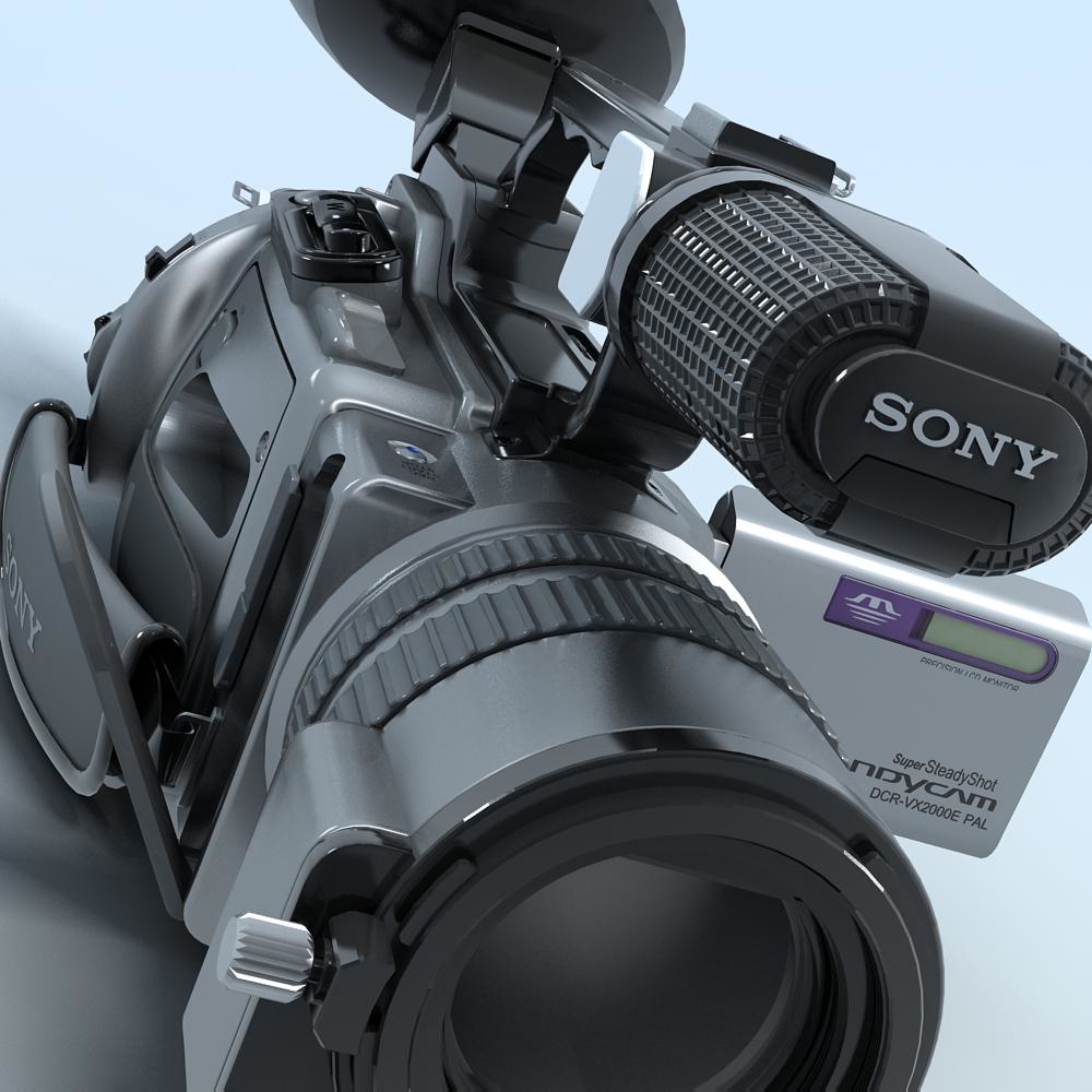 ビデオカメラSONY DCR-VX2000e。マルチフォーマット3Dモデル - TurboSquid 333891
