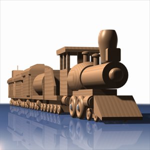 wooden train toy cars 3d 3ds