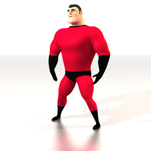 comic super hero 3d model