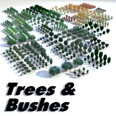 3d Model Trees Plants Bushes Onsite