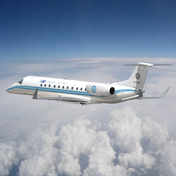 3d embraer erj-135bj business jet model