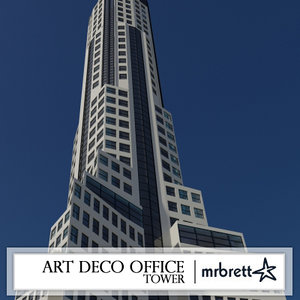 3d modern art deco tower model