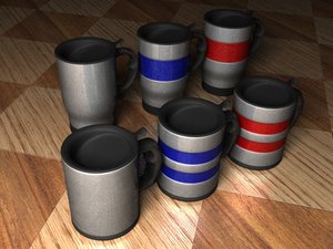 travel mugs cup 3d model