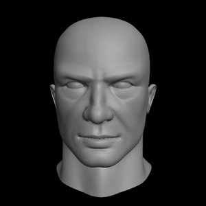 polygonal male head 3d model