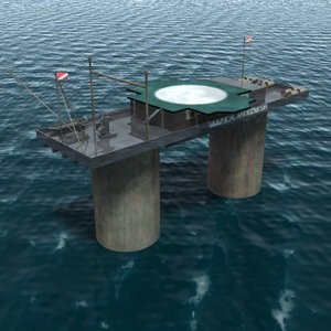 sealand tower fortress seas 3d model